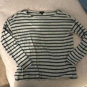 Grey w/ black stripes lightweight JCrew sweater